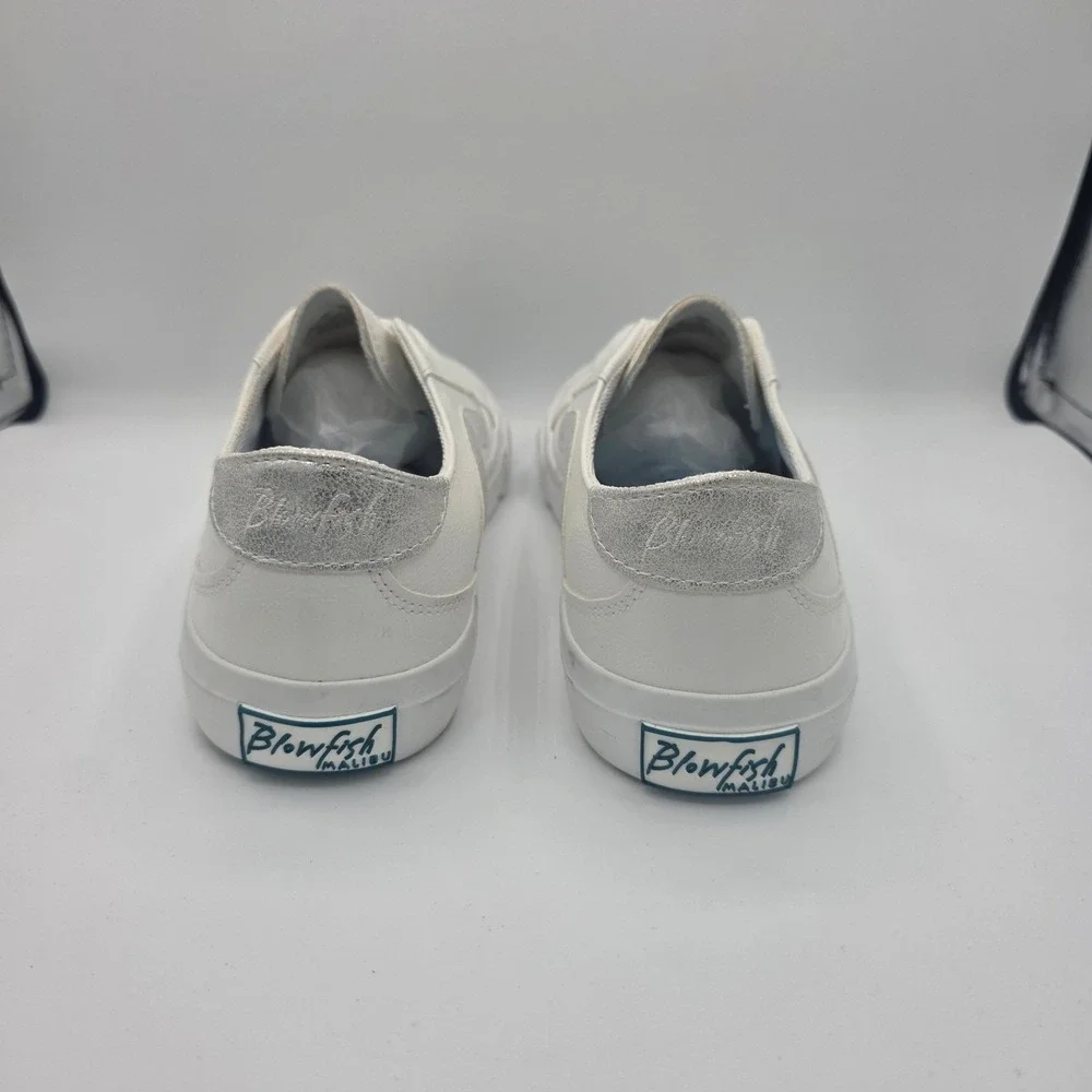 Blowfish Malibu Mave-C White Silver Metallic Low Top Sneakers Womens 7.5 M